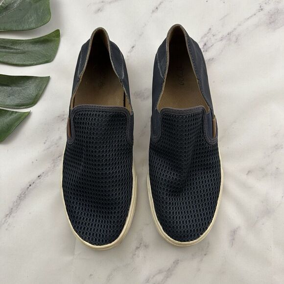 Olukai Womens Pehuea Sneaker Flats Size 10 Navy Blue Woven Slip On - Picture 2 of 7